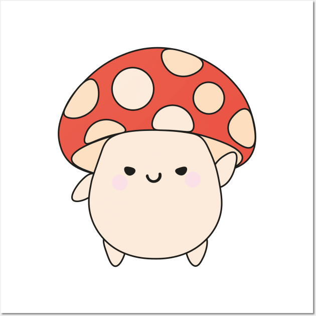 Cute kawaii inspired mushroom Wall Art by kuallidesigns